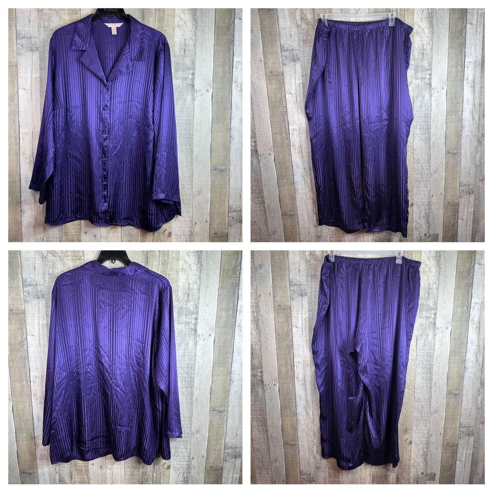 Cacique Deep Purple Satin Pajama Set